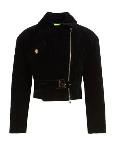 Elisabetta Franchi Woman Jacket Black Size 4 Cotton, Elastane