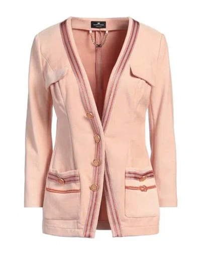 Elisabetta Franchi Woman Jacket Blush Size 4 Cotton, Viscose, Elastane In Pink