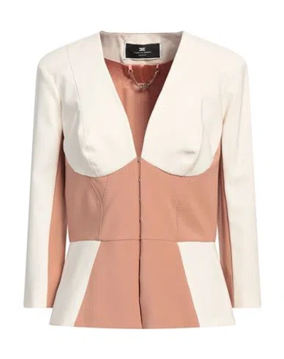 Elisabetta Franchi Woman Jacket Cream Size 12 Polyamide, Elastane In White