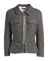 Elisabetta Franchi Woman Jacket Grey Size 8 Viscose, Polyimide, Polyamide, Polyester In Gray