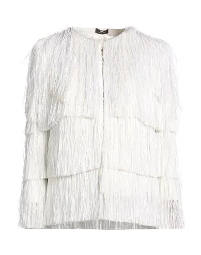 Elisabetta Franchi Woman Jacket Ivory Size 10 Cotton, Viscose, Polyamide In Yellow