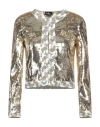 Elisabetta Franchi Woman Jacket Platinum Size 6 Polyester, Plastic In Grey