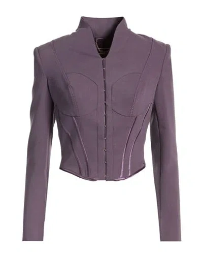 Elisabetta Franchi Woman Jacket Purple Size 4 Viscose, Cotton, Polyamide, Elastane