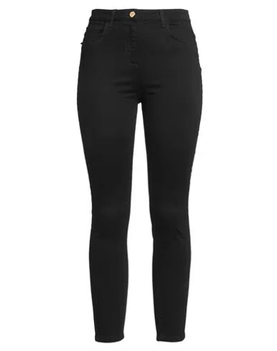 Elisabetta Franchi Woman Jeans Black Size 29 Cotton, Elastomultiester, Elastane