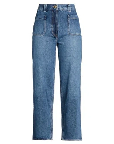 Elisabetta Franchi Woman Jeans Blue Size 31 Cotton In Multi
