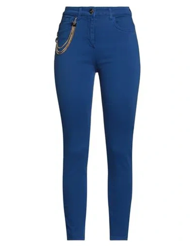 Elisabetta Franchi Woman Jeans Bright Blue Size 32 Cotton, Elastomultiester, Elastane