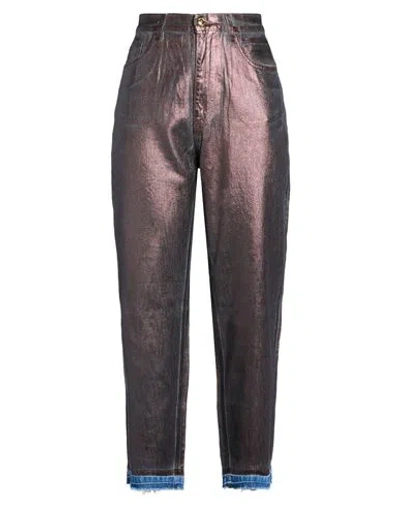 Elisabetta Franchi Woman Jeans Chocolate Brown Size 27 Cotton