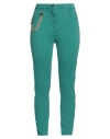 Elisabetta Franchi Woman Jeans Emerald Green Size 32 Cotton, Elastomultiester, Elastane
