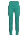 Elisabetta Franchi Woman Jeans Green Size 27 Cotton, Elastomultiester, Elastane, Metal