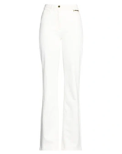 Elisabetta Franchi Woman Jeans Ivory Size 29 Cotton, Elastane In White