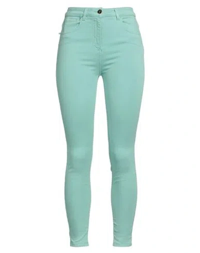 Elisabetta Franchi Woman Jeans Light Green Size 26 Cotton, Elastomultiester, Elastane