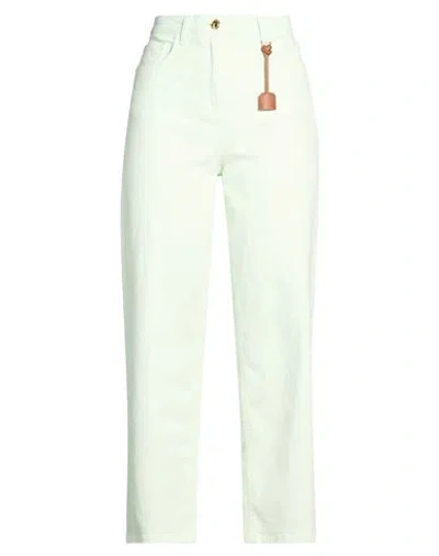 Elisabetta Franchi Woman Jeans Light Green Size 30 Cotton, Elastane