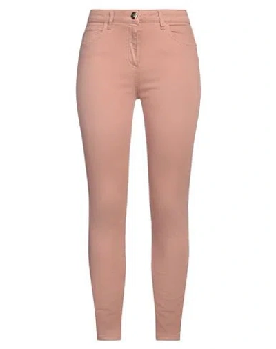 Elisabetta Franchi Woman Jeans Pastel Pink Size 30 Cotton, Elastomultiester, Elastane, Cow Leather