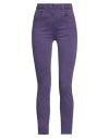 Elisabetta Franchi Woman Jeans Purple Size 26 Cotton, Elastomultiester, Elastane