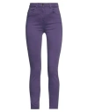 Elisabetta Franchi Woman Jeans Purple Size 25 Cotton, Elastomultiester, Elastane