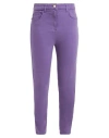 Elisabetta Franchi Woman Jeans Purple Size 32 Cotton, Elastomultiester, Elastane