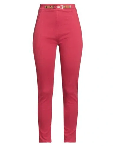Elisabetta Franchi Woman Jeans Red Size 27 Cotton, Elastomultiester, Elastane