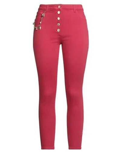 Elisabetta Franchi Woman Jeans Red Size 29 Cotton, Elastomultiester, Elastane