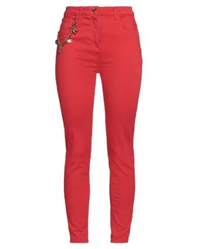 ELISABETTA FRANCHI ELISABETTA FRANCHI WOMAN JEANS RED SIZE 29 COTTON, ELASTOMULTIESTER, ELASTANE