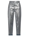Elisabetta Franchi Woman Jeans Silver Size 29 Cotton In Silver