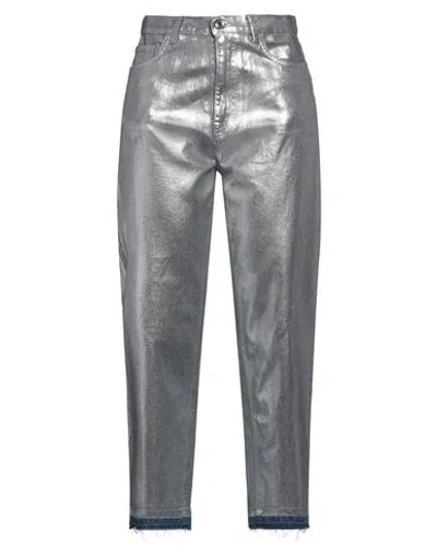 Elisabetta Franchi Woman Jeans Silver Size 29 Cotton