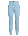 Elisabetta Franchi Woman Jeans Sky Blue Size 26 Cotton, Elastomultiester, Elastane, Metal