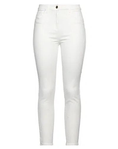 Elisabetta Franchi Woman Jeans White Size 29 Cotton, Elastomultiester, Elastane