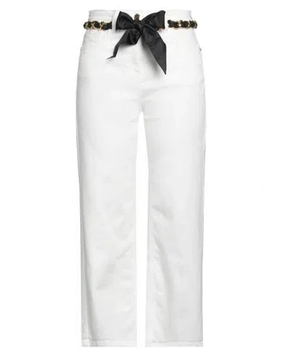Elisabetta Franchi Woman Jeans White Size 31 Cotton, Elastane