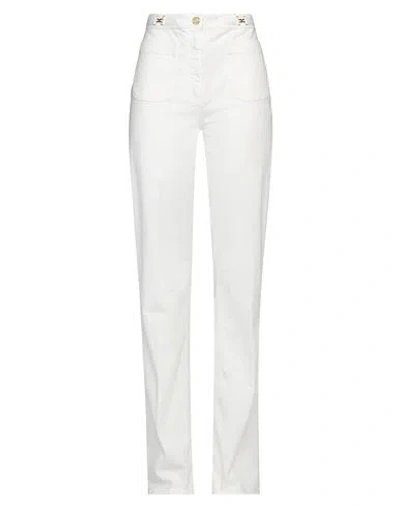 Elisabetta Franchi Woman Jeans White Size 30 Cotton, Elastane