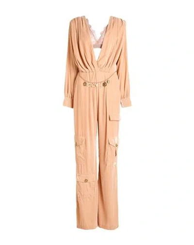 Elisabetta Franchi Woman Jumpsuit Apricot Size 12 Polyester, Polyamide In Orange