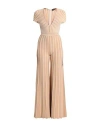 Elisabetta Franchi Woman Jumpsuit Camel Size 4 Viscose, Polyamide, Elastane In Beige