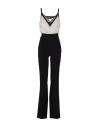 Elisabetta Franchi Crepe Jumpsuit With Embroidered Top In Black