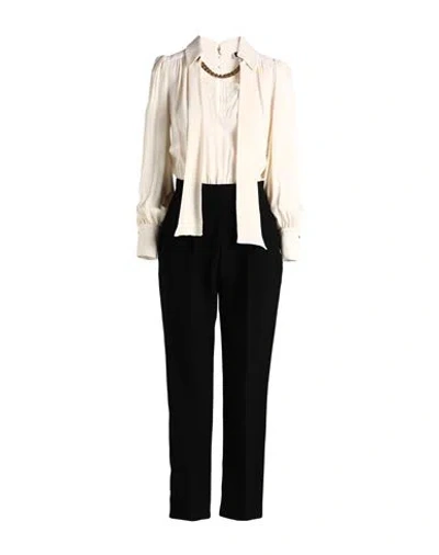 Elisabetta Franchi Woman Jumpsuit Black Size 4 Viscose In White
