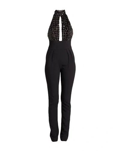 Elisabetta Franchi Woman Jumpsuit Black Size 6 Polyamide, Pvc - Polyvinyl Chloride, Glass In Metallic