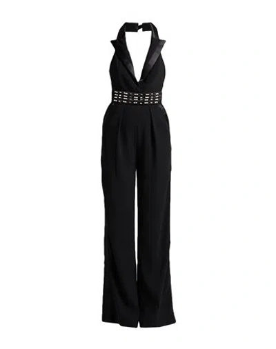 Elisabetta Franchi Woman Jumpsuit Black Size 6 Polyester, Glass, Metal