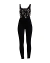 Elisabetta Franchi Woman Jumpsuit Black Size 8 Polyester, Elastane, Plastic, Glass, Brass In Black