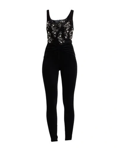 Elisabetta Franchi Woman Jumpsuit Black Size 8 Polyester, Elastane, Plastic, Glass, Brass