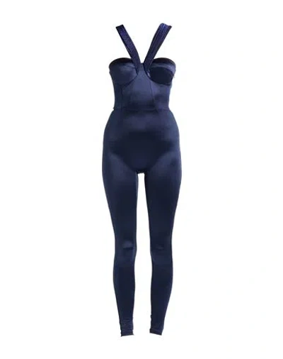 Elisabetta Franchi Woman Jumpsuit Blue Size 6 Polyamide, Elastane, Synthetic Fibers, Brass, Copper
