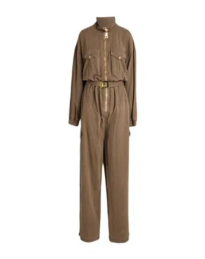 Elisabetta Franchi Woman Jumpsuit Brown Size 12 Lyocell