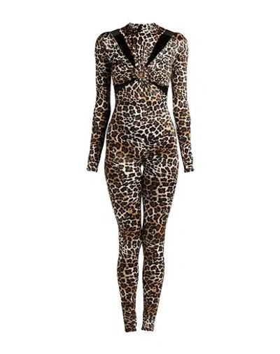 Elisabetta Franchi Woman Jumpsuit Brown Size 8 Polyamide, Elastane