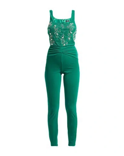 Elisabetta Franchi Woman Jumpsuit Emerald Green Size 8 Polyester, Elastane