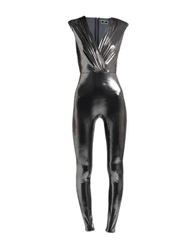 Elisabetta Franchi Woman Jumpsuit Grey Size 8 Polyethylene, Elastane In Gray