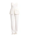 Elisabetta Franchi Woman Jumpsuit Ivory Size 12 Polyamide, Elastane