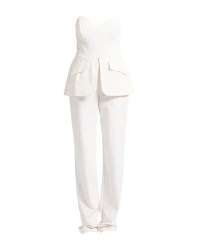 Elisabetta Franchi Woman Jumpsuit Ivory Size 12 Polyamide, Elastane