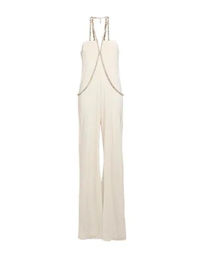 Elisabetta Franchi Woman Jumpsuit Ivory Size 6 Viscose, Polyamide, Elastane In White