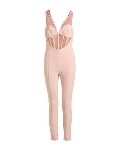 Elisabetta Franchi Woman Jumpsuit Light Pink Size 8 Polyamide, Elastane In Brown