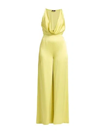 Elisabetta Franchi Woman Jumpsuit Lime Green Size 8 Acetate, Viscose