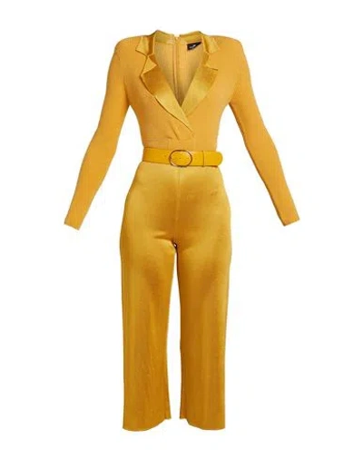 Elisabetta Franchi Woman Jumpsuit Marigold Size 6 Viscose, Acrylic, Polyester In Yellow