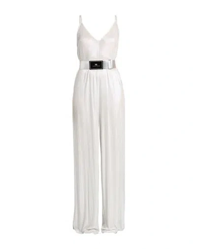 Elisabetta Franchi Woman Jumpsuit Silver Size 6 Viscose, Elastane