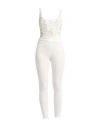 Elisabetta Franchi Woman Jumpsuit White Size 2 Polyester, Elastane, Plastic, Glass, Brass